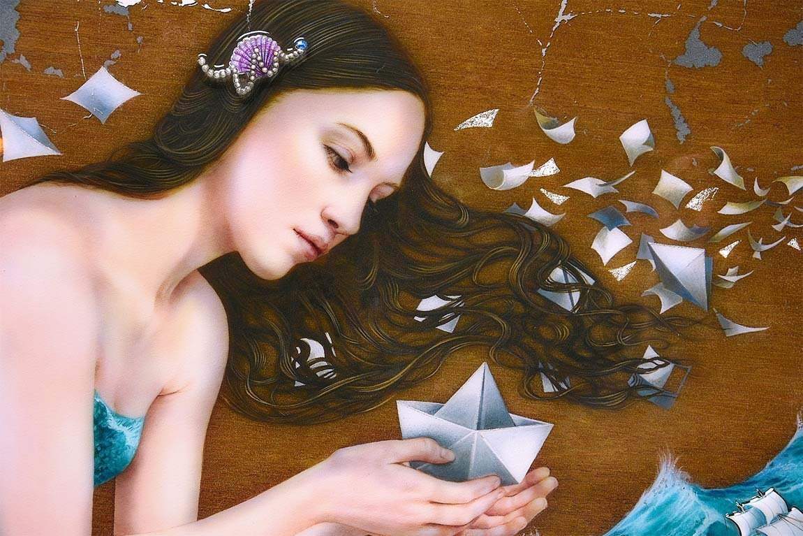 The Paper Boat & Wish Upon a Paper Butterfly - Edition - Matching SET by artist Kerry Darlington - Wyecliffe Galleries