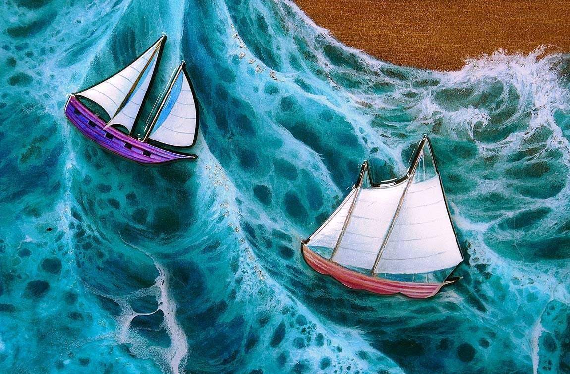 The Paper Boat & Wish Upon a Paper Butterfly - Edition - Matching SET by artist Kerry Darlington - Wyecliffe Galleries