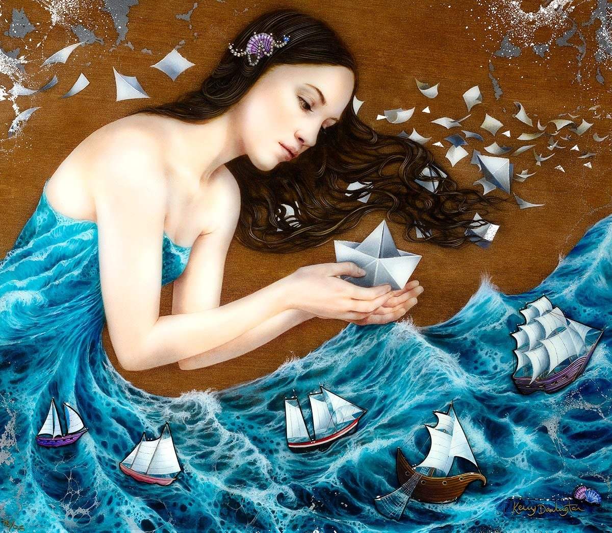 The Paper Boat - Edition by artist Kerry Darlington - Wyecliffe Galleries