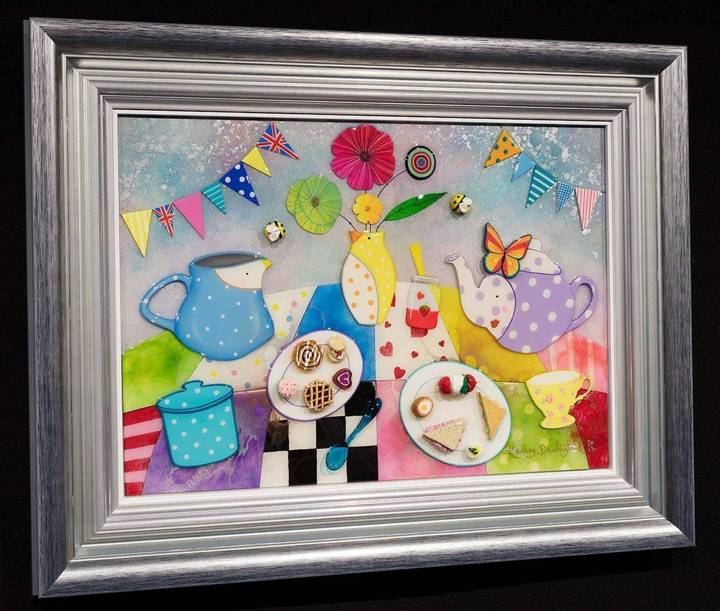 The Singing Kettle Travelling Tea Room - Original - SOLD by artist Kerry Darlington - Wyecliffe Galleries