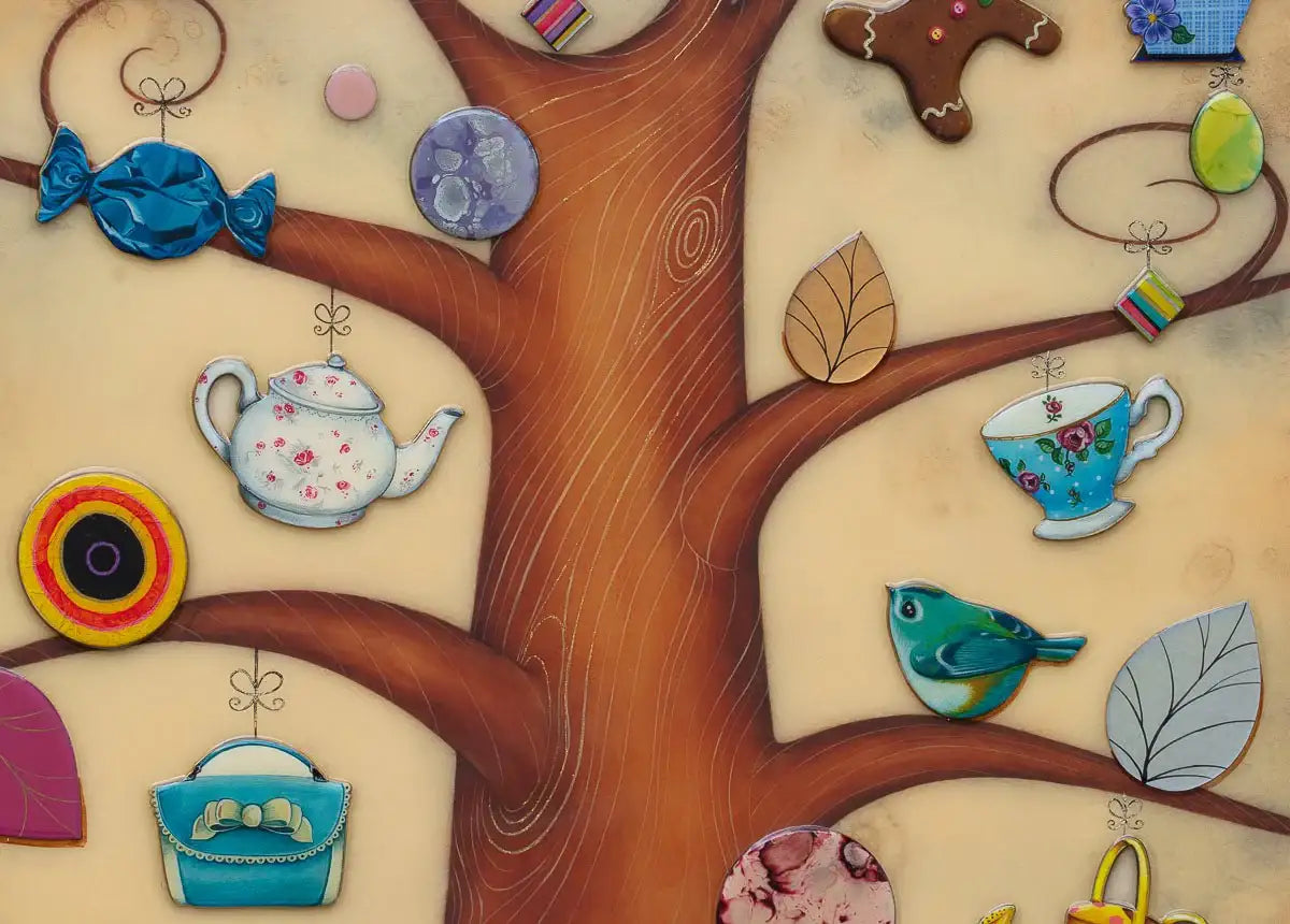 Tree of Gifts - Unique Edition by artist Kerry Darlington - Wyecliffe Galleries