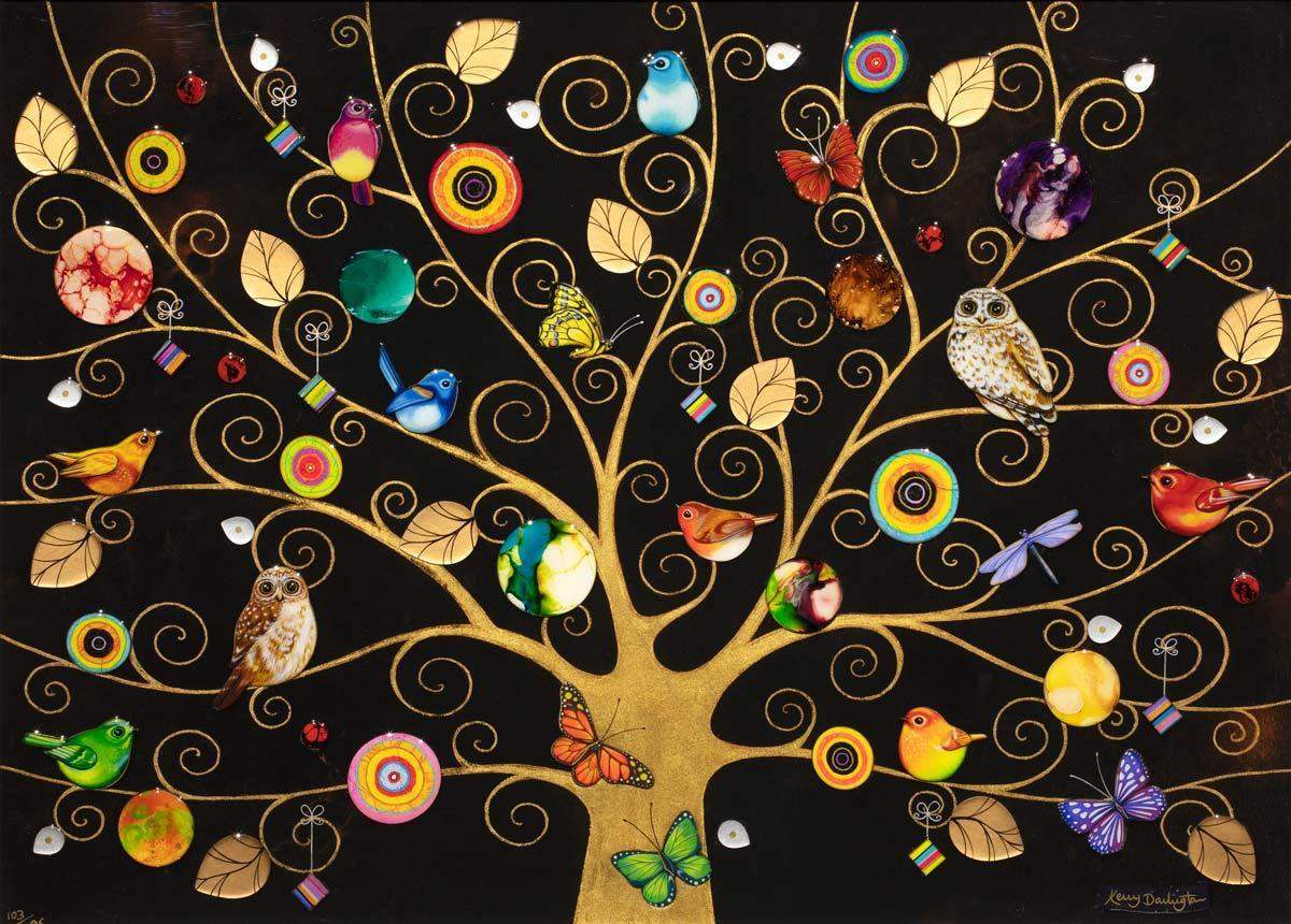 Tree of Life Gold - Edition by artist Kerry Darlington - Wyecliffe Galleries