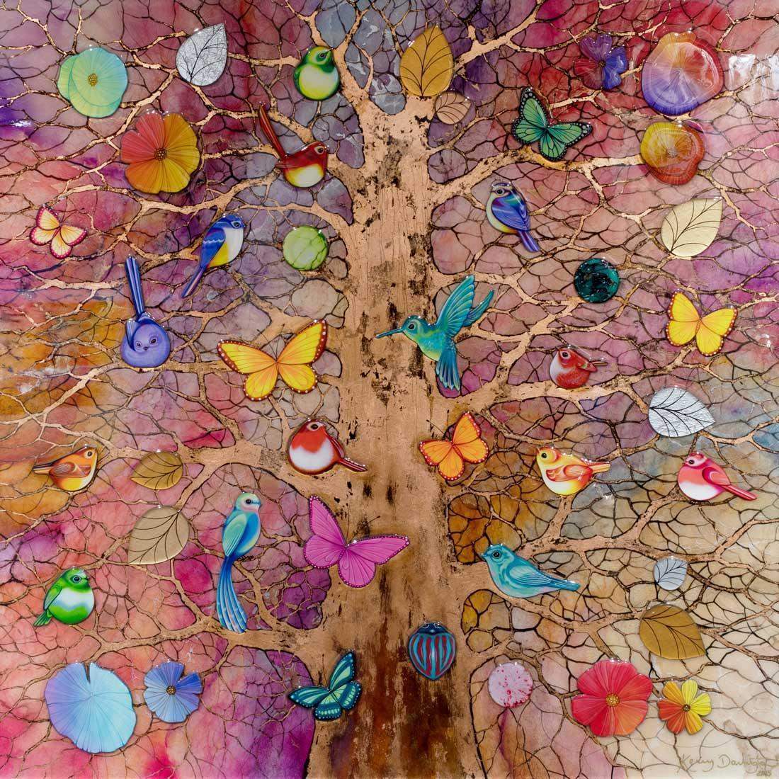 Tree of Life in Copper I - Original by artist Kerry Darlington - Wyecliffe Galleries