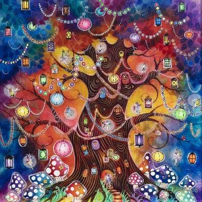 Tree of Light - Original - SOLD by artist Kerry Darlington - Wyecliffe Galleries