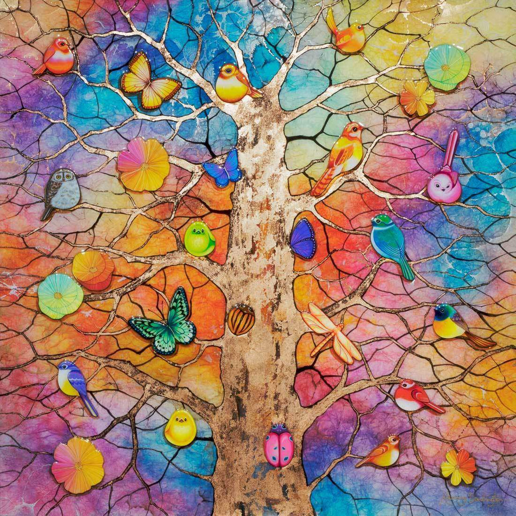 Tree Stories - Original - SOLD by artist Kerry Darlington - Wyecliffe Galleries