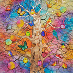 Tree Stories - Original - SOLD by artist Kerry Darlington - Wyecliffe Galleries