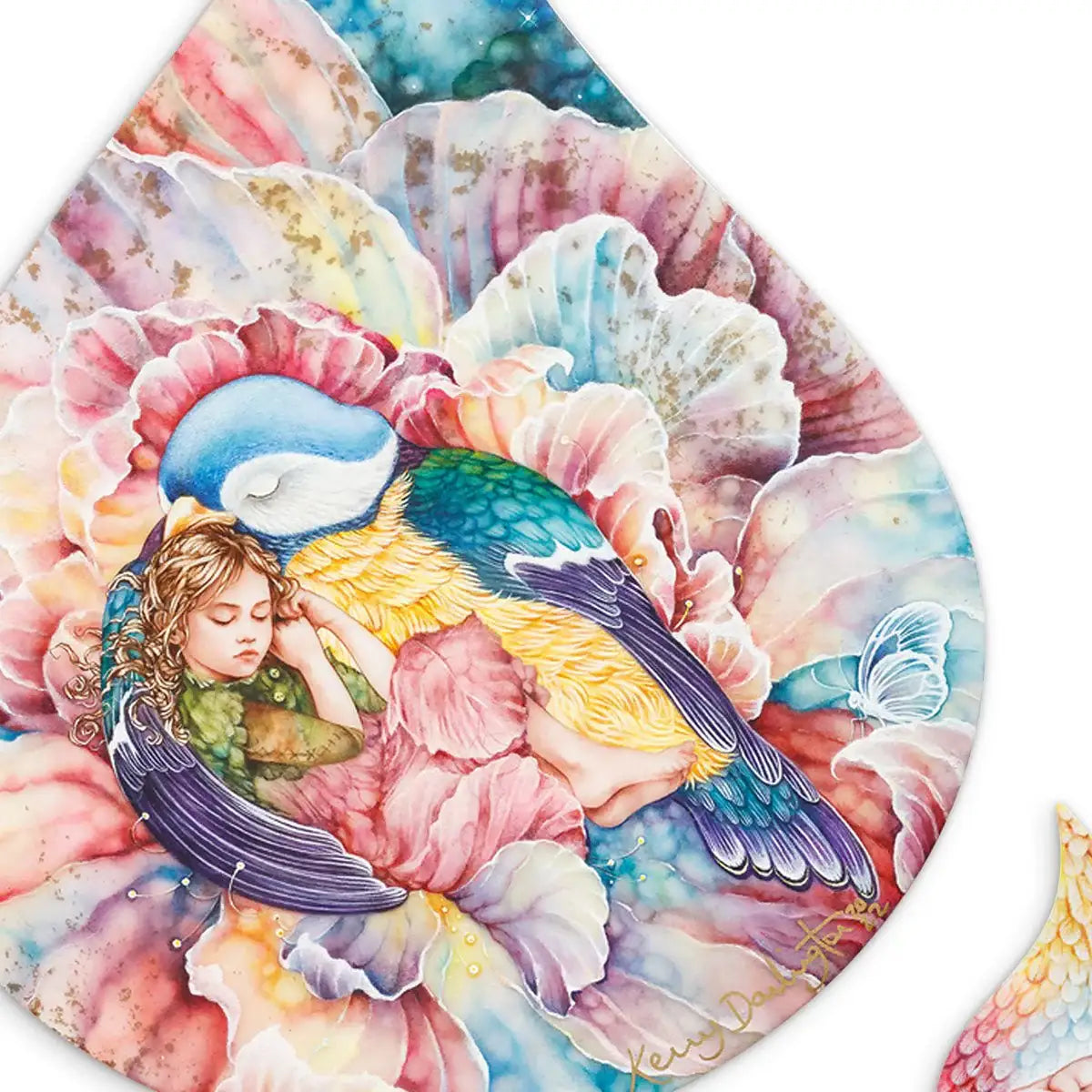 Under My Wing - Original - SOLD by artist Kerry Darlington - Wyecliffe Galleries