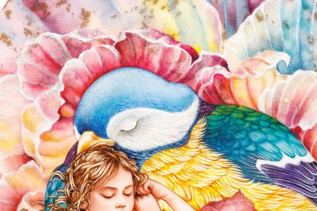 Under My Wing - Original - SOLD by artist Kerry Darlington - Wyecliffe Galleries