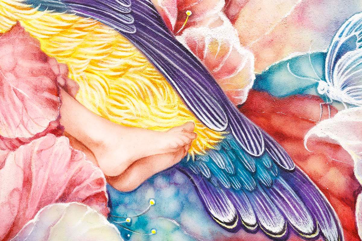 Under My Wing - Original - SOLD by artist Kerry Darlington - Wyecliffe Galleries