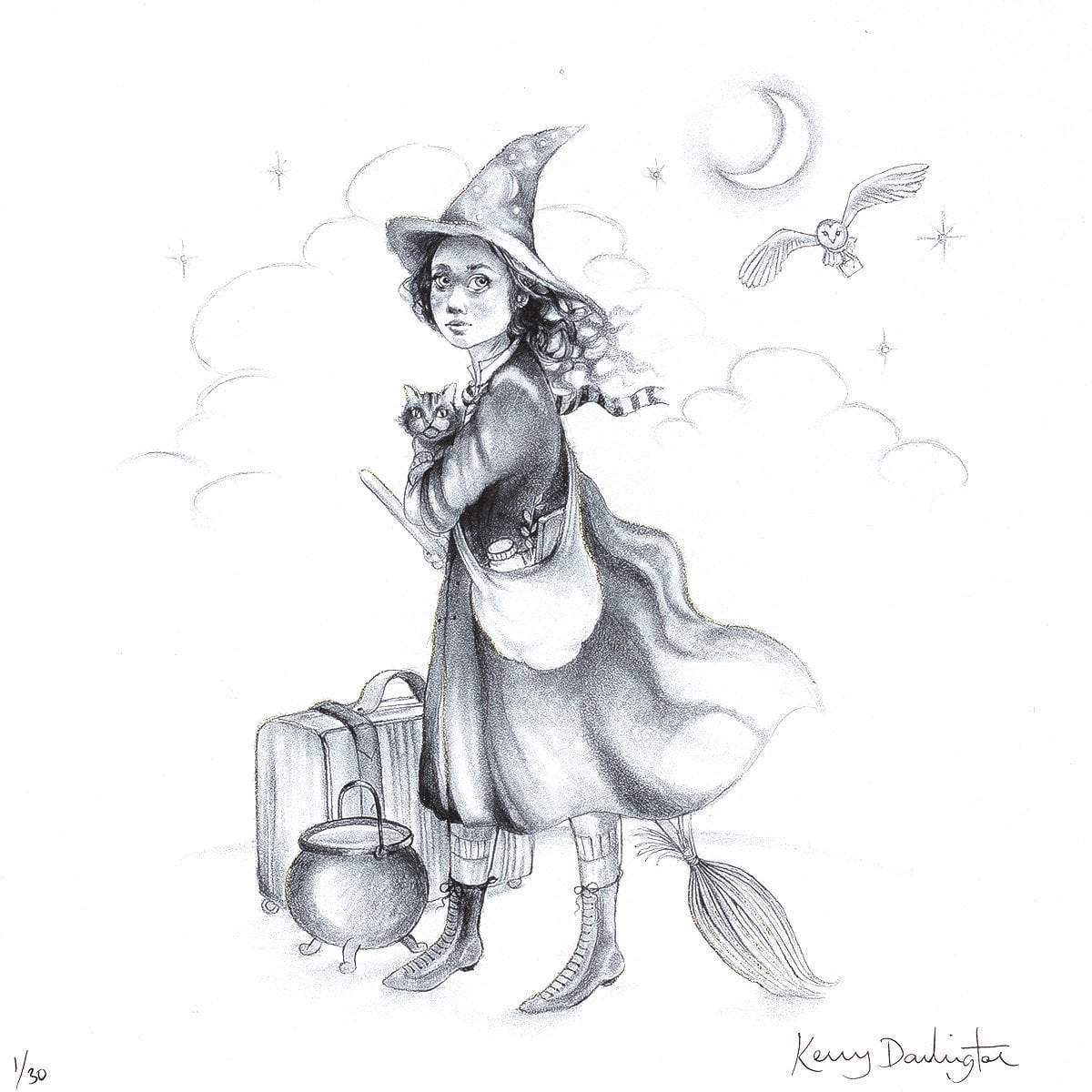 Waiting for the Night Bus Sketch - Edition by artist Kerry Darlington - Wyecliffe Galleries