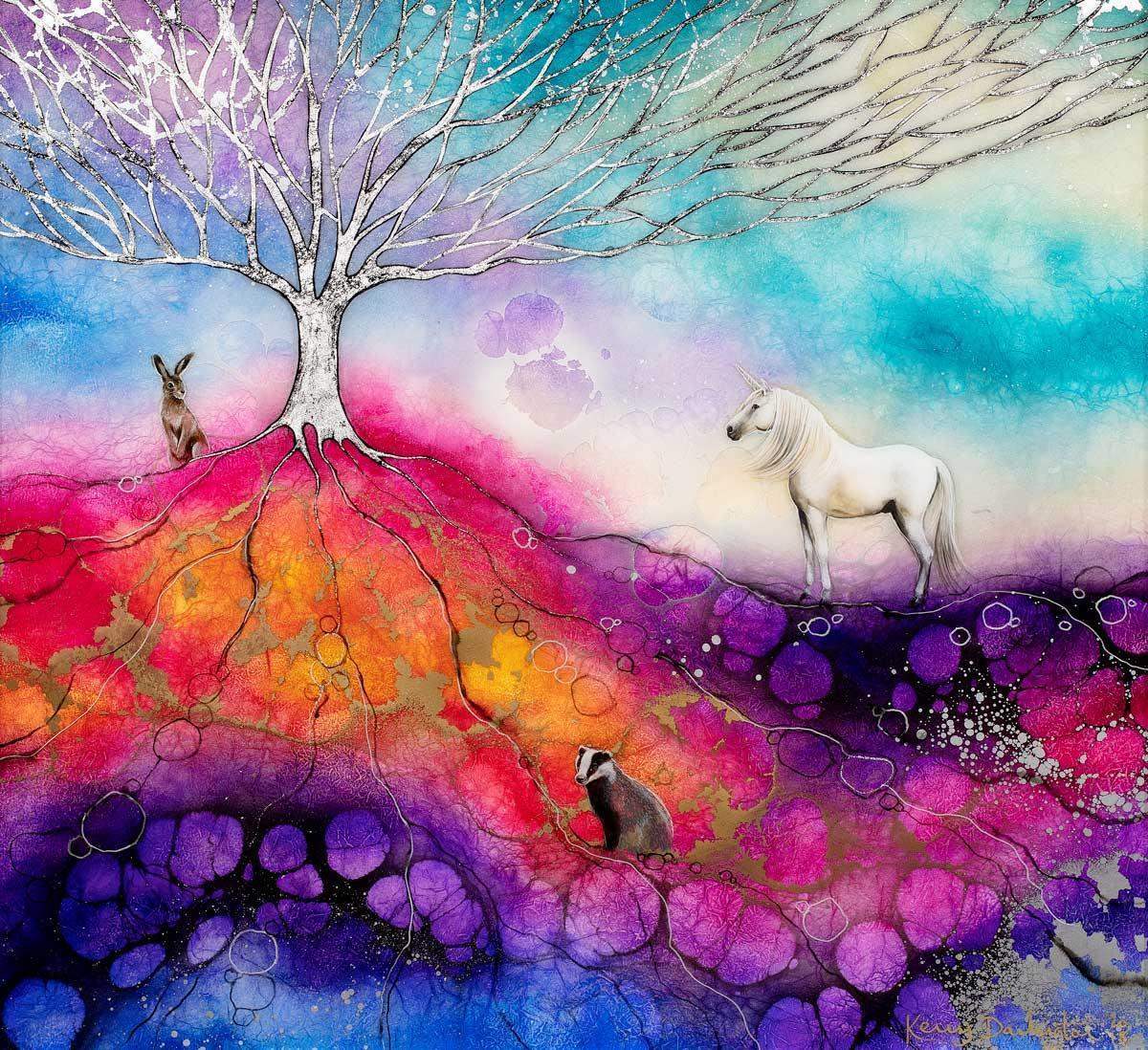 Wandering Hearts - Original - SOLD by artist Kerry Darlington - Wyecliffe Galleries