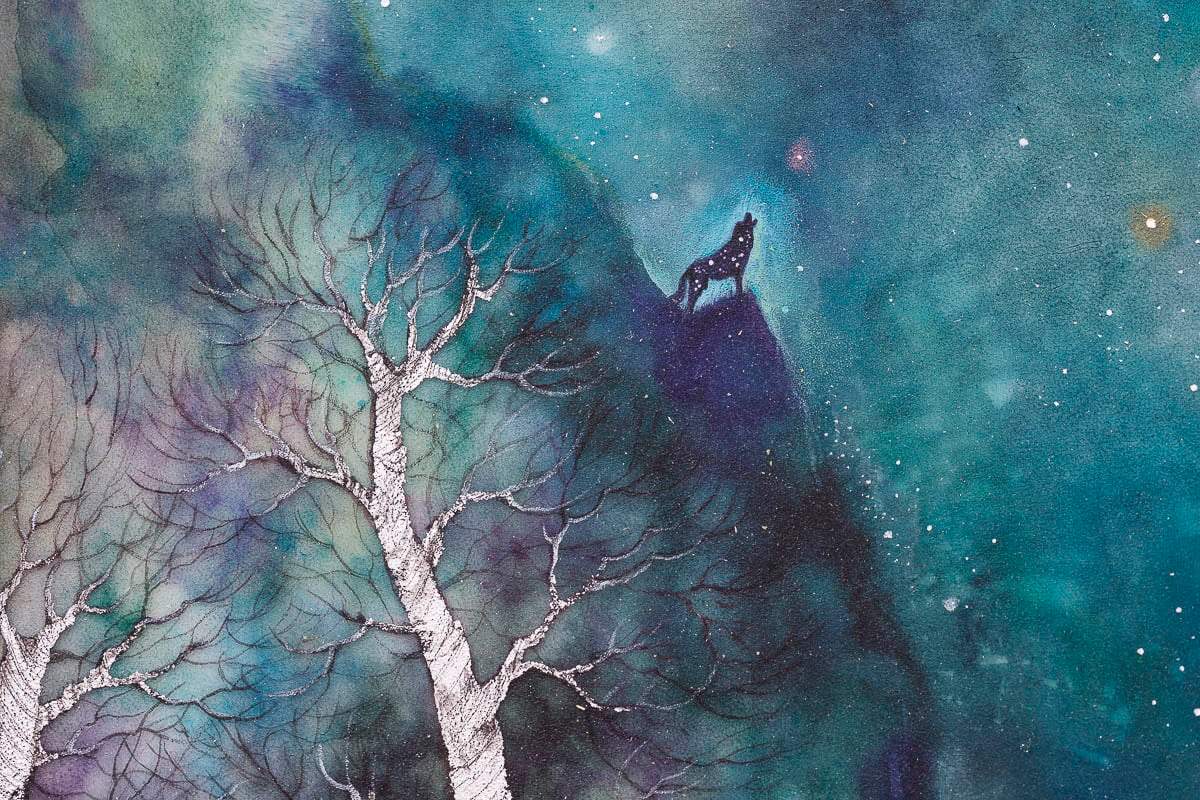 Waterfall Skies - Original - SOLD by artist Kerry Darlington - Wyecliffe Galleries