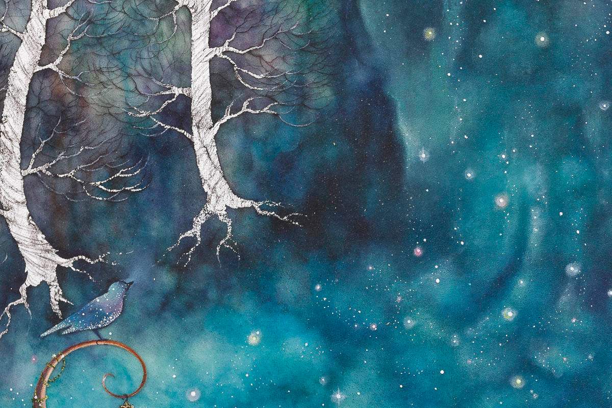 Waterfall Skies - Original - SOLD by artist Kerry Darlington - Wyecliffe Galleries