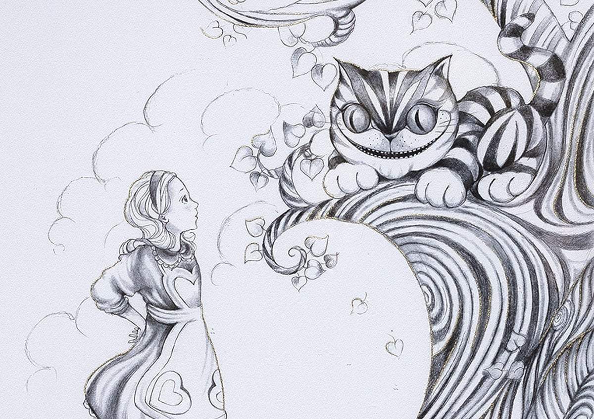 We're All Mad Here Sketch - Edition - SOLD OUT by artist Kerry Darlington - Wyecliffe Galleries