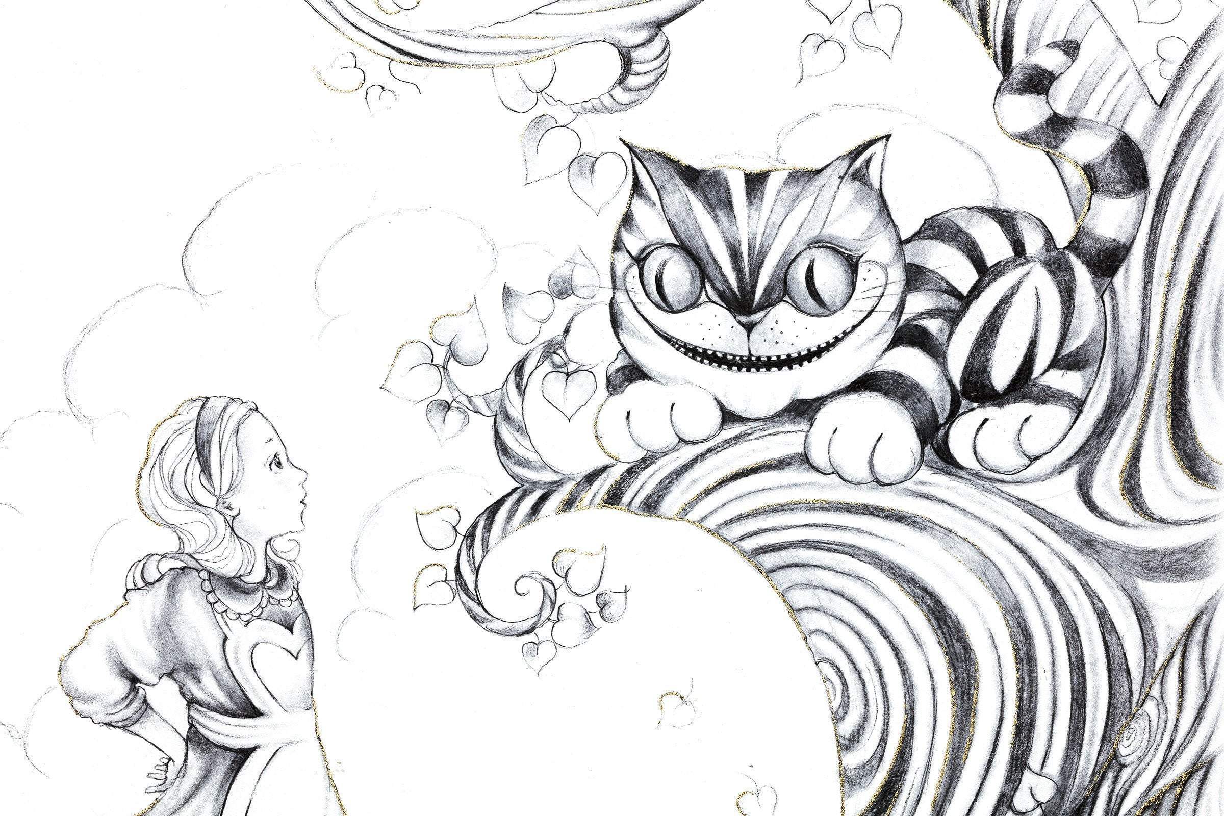 We're All Mad Here Sketch - Edition - SOLD OUT by artist Kerry Darlington - Wyecliffe Galleries