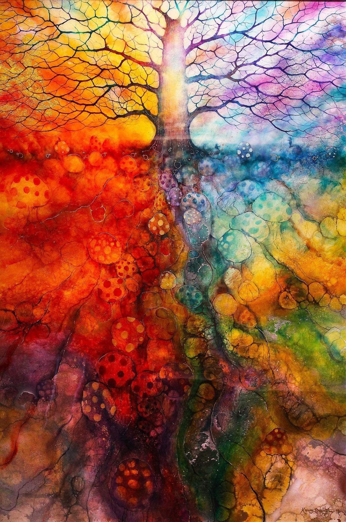 Wiccan Tree - ORIGINAL - SOLD by artist Kerry Darlington - Wyecliffe Galleries
