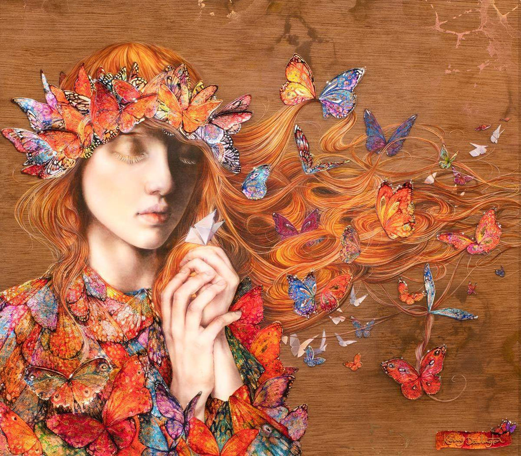 Wish Upon a Paper Butterfly - Edition by artist Kerry Darlington - Wyecliffe Galleries