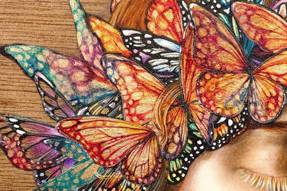 Wish Upon a Paper Butterfly - Published Original - SOLD by artist Kerry Darlington - Wyecliffe Galleries