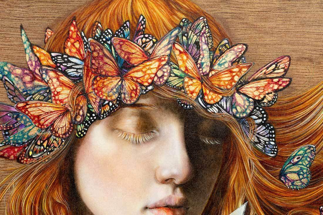 Wish Upon a Paper Butterfly - Published Original - SOLD by artist Kerry Darlington - Wyecliffe Galleries