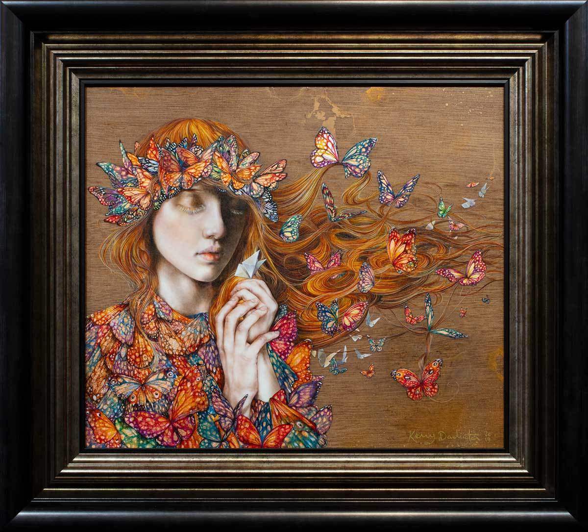 Wish Upon a Paper Butterfly - Published Original - SOLD by artist Kerry Darlington - Wyecliffe Galleries
