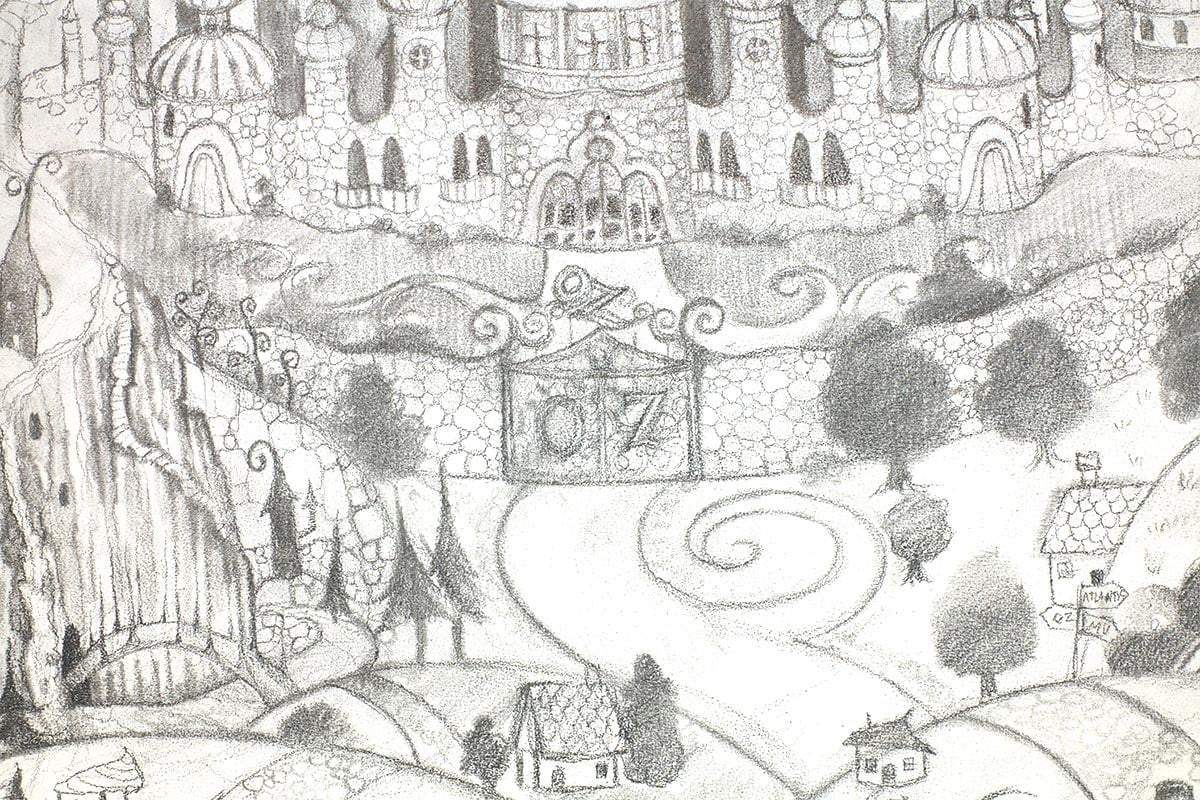 The Wonderful Wizard of Oz - Original Sketch - SOLD by artist Kerry Darlington - Wyecliffe Galleries
