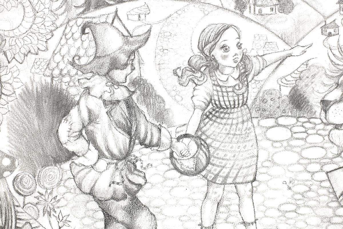 The Wonderful Wizard of Oz - Original Sketch - SOLD by artist Kerry Darlington - Wyecliffe Galleries