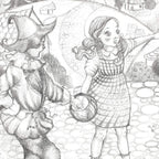 The Wonderful Wizard of Oz - Original Sketch - SOLD by artist Kerry Darlington - Wyecliffe Galleries