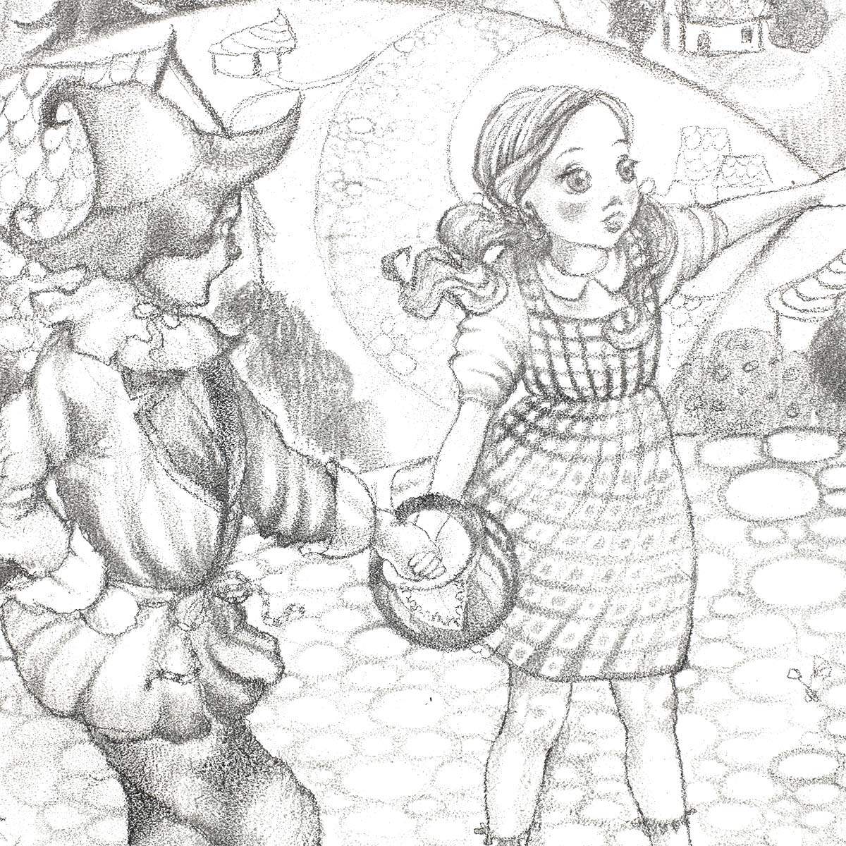 The Wonderful Wizard of Oz - Original Sketch - SOLD by artist Kerry Darlington - Wyecliffe Galleries