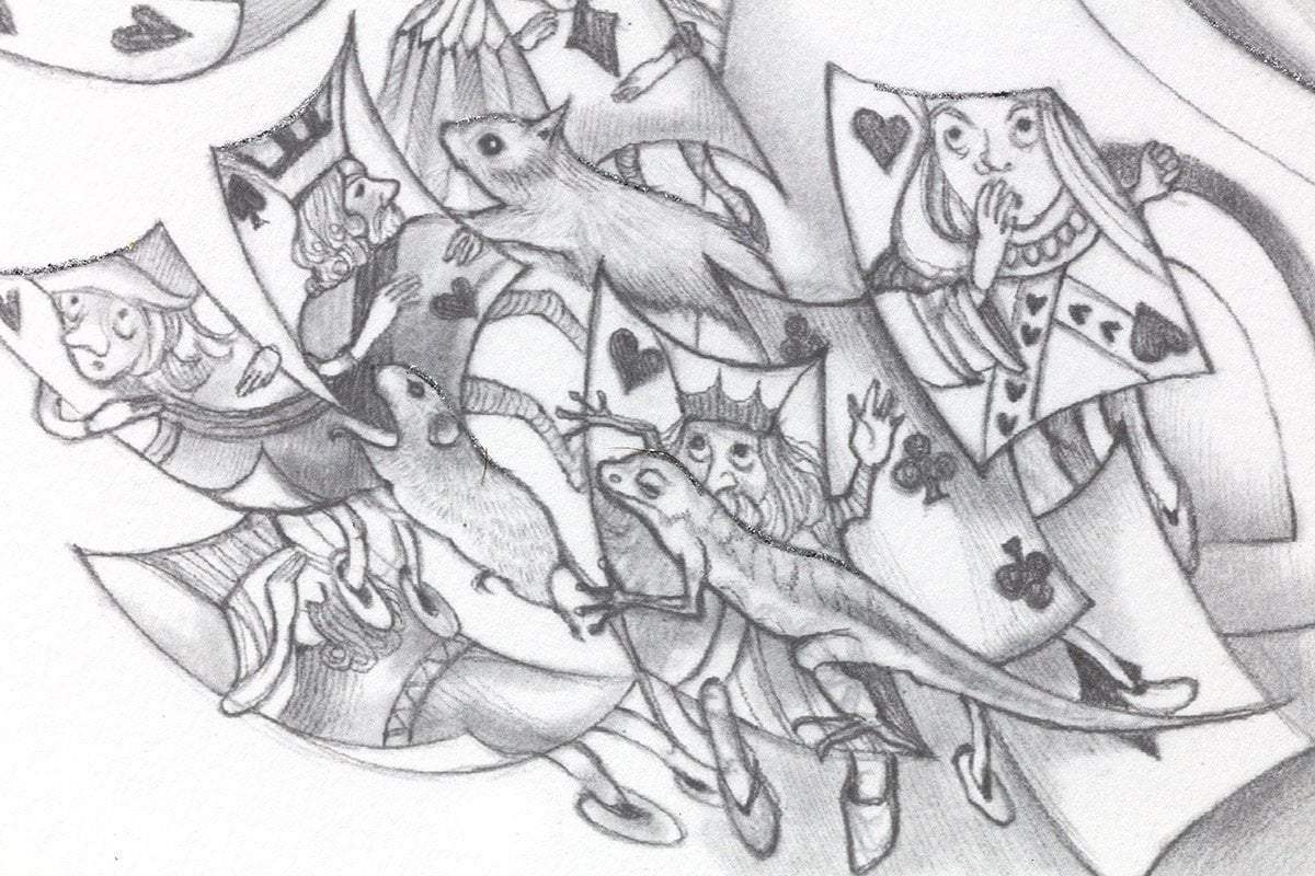 You're Nothing but a Pack of Cards - Sketch Edition - SOLD by artist Kerry Darlington - Wyecliffe Galleries