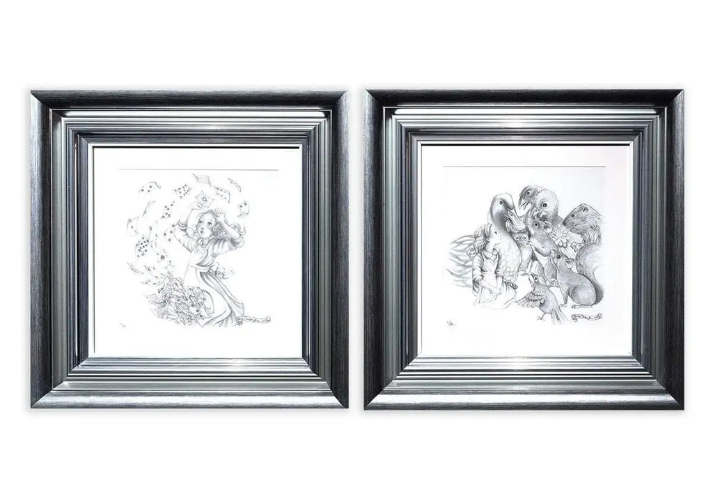 You're Nothing but a Pack of Cards & The Caucus-Race and a Long Tale Matching Edition SET by artist Kerry Darlington - Wyecliffe Galleries