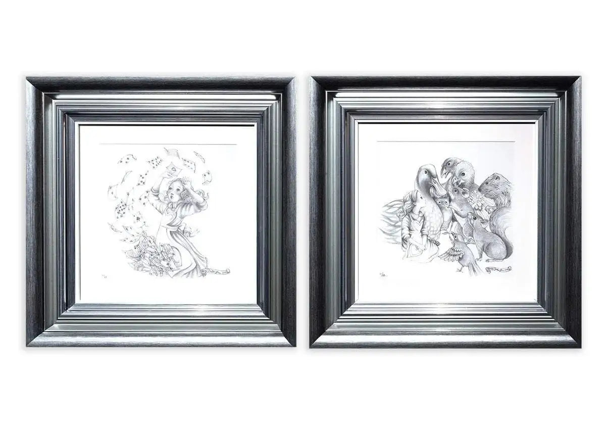 You're Nothing but a Pack of Cards & The Caucus-Race and a Long Tale Matching Edition SET by artist Kerry Darlington - Wyecliffe Galleries