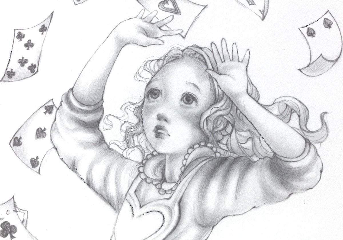 You're Nothing but a Pack of Cards & The Caucus-Race and a Long Tale Matching Edition SET by artist Kerry Darlington - Wyecliffe Galleries