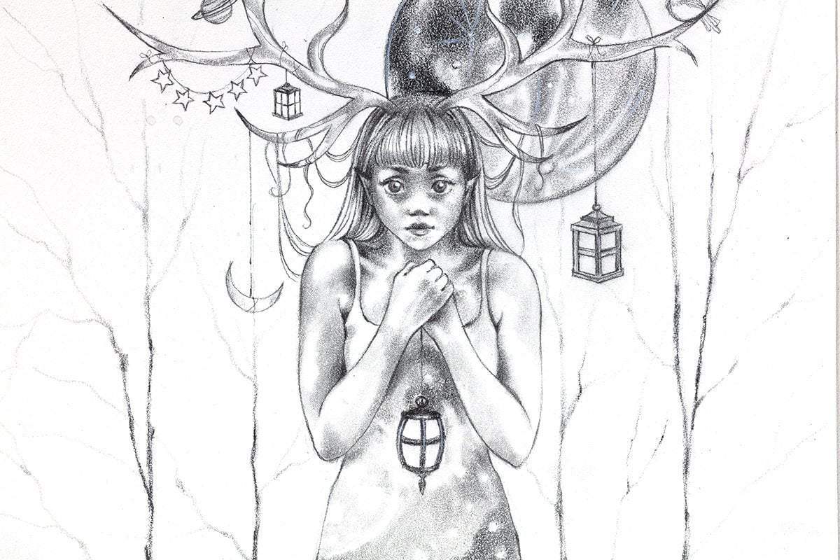 Young Fawn - Original - SOLD by artist Kerry Darlington - Wyecliffe Galleries