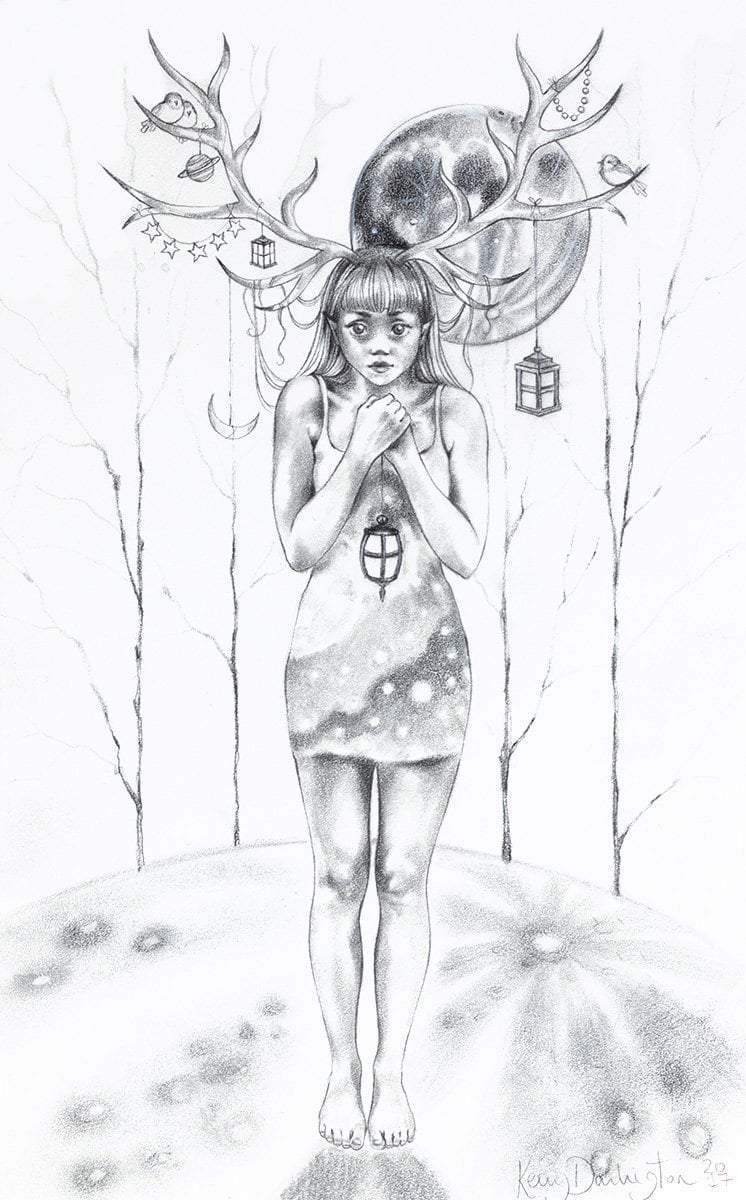 Young Fawn - Original - SOLD by artist Kerry Darlington - Wyecliffe Galleries
