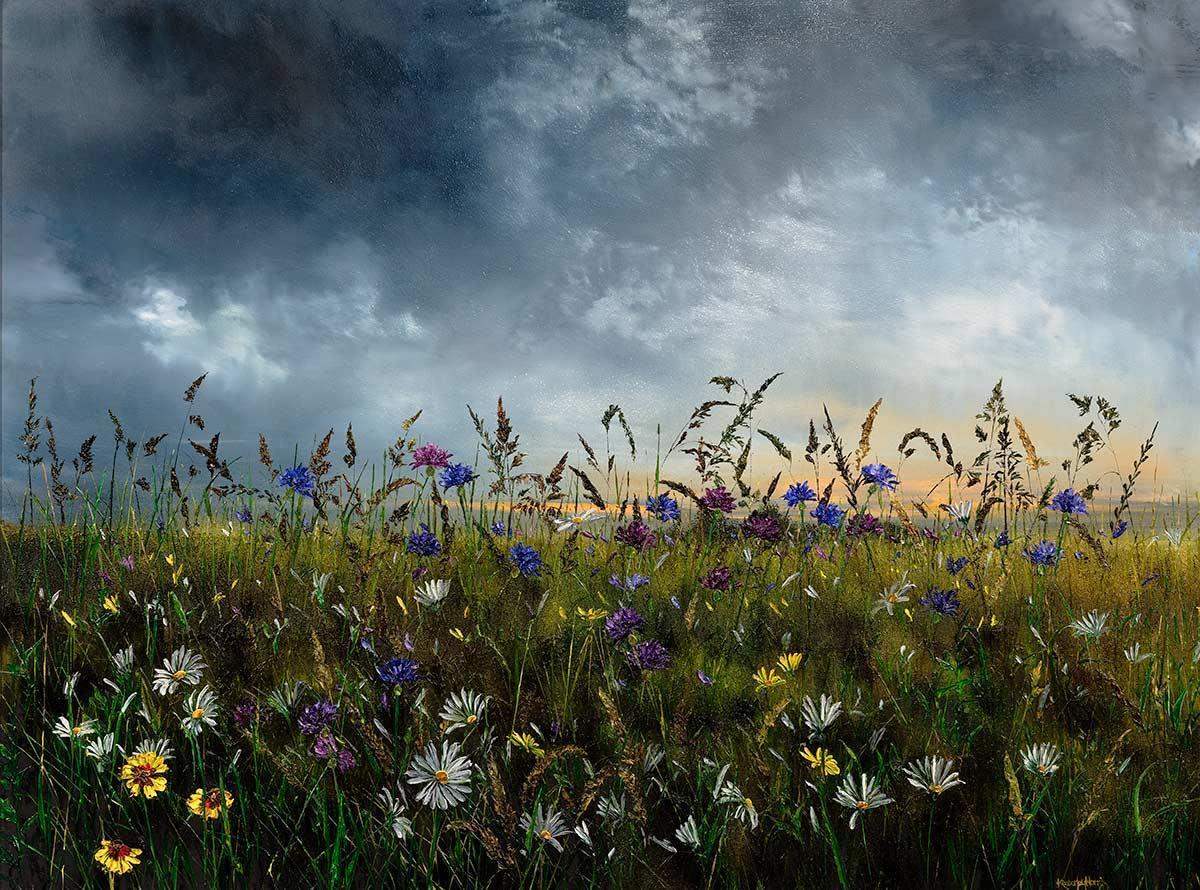 Wild Flowers - SOLD by artist Kimberley Harris - Wyecliffe Galleries