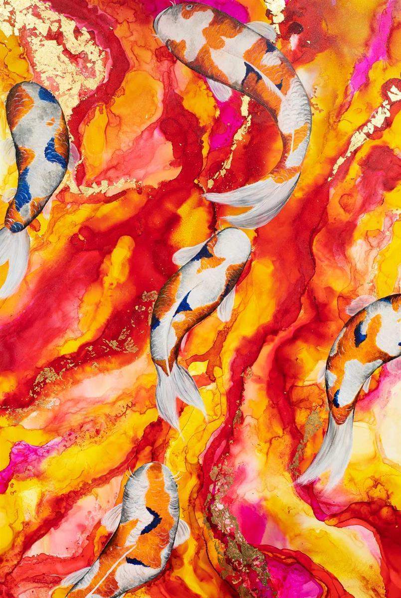 Dragon Carp - Original by artist Laura Beck - Wyecliffe Galleries