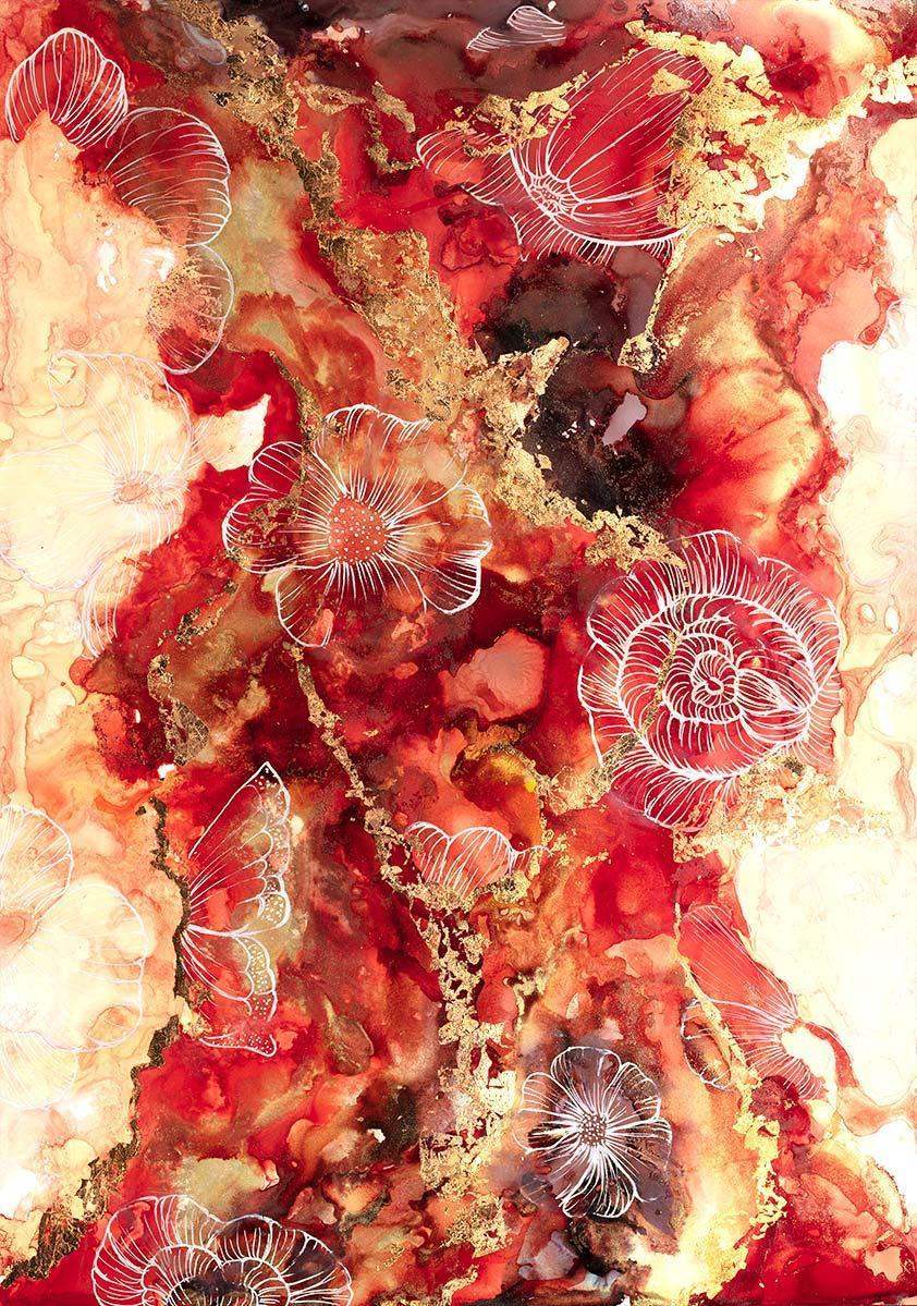 Red Memories - Original by artist Laura Beck - Wyecliffe Galleries