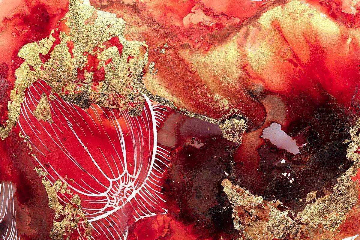 Red Memories - Original by artist Laura Beck - Wyecliffe Galleries