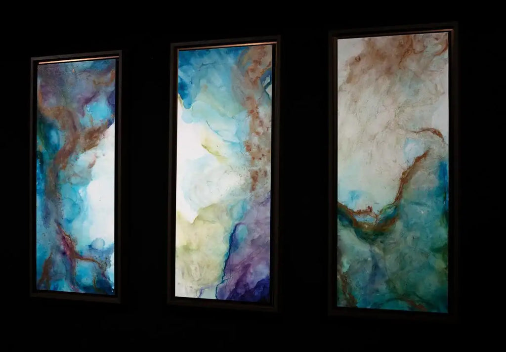 Tidal Triptych - Original - SOLD by artist Laura Beck - Wyecliffe Galleries