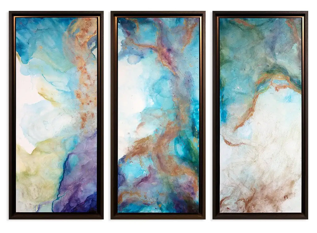 Tidal Triptych - Original - SOLD by artist Laura Beck - Wyecliffe Galleries
