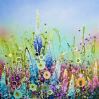 Embellished Wild Flowers - Original - SOLD by artist Leanne Christie - Wyecliffe Galleries