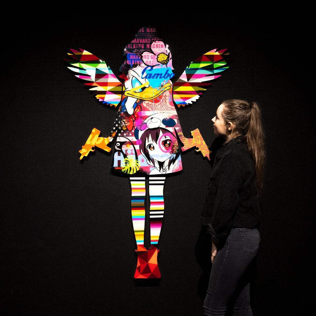 Angel Cake Collage - Original Wall Sculpture - SOLD by artist Lhouette - Wyecliffe Galleries