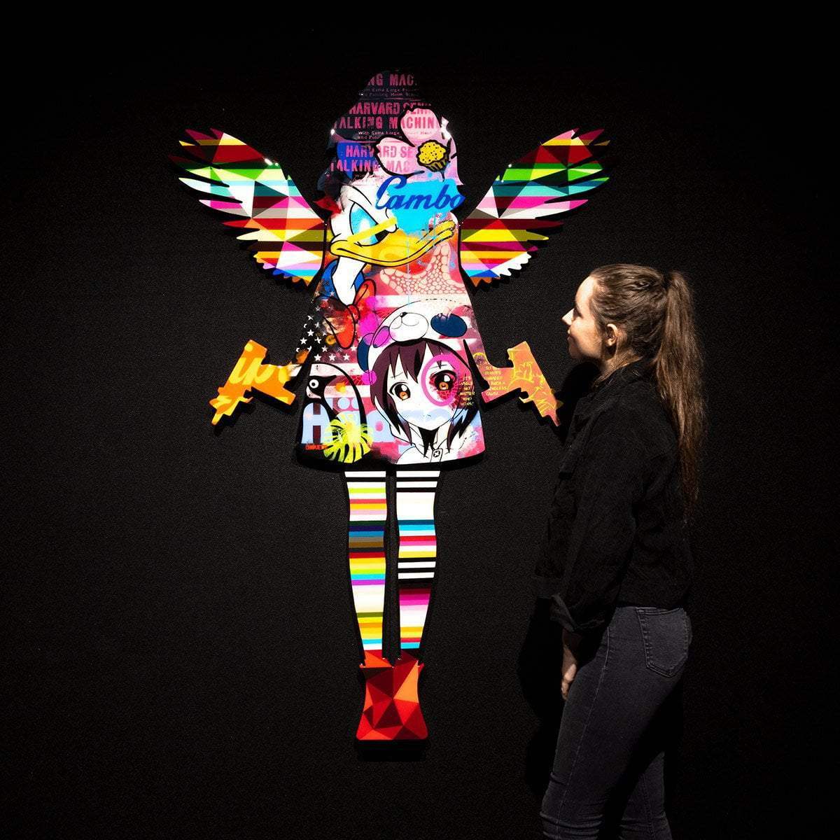 Angel Cake Collage - Original Wall Sculpture - SOLD by artist Lhouette - Wyecliffe Galleries