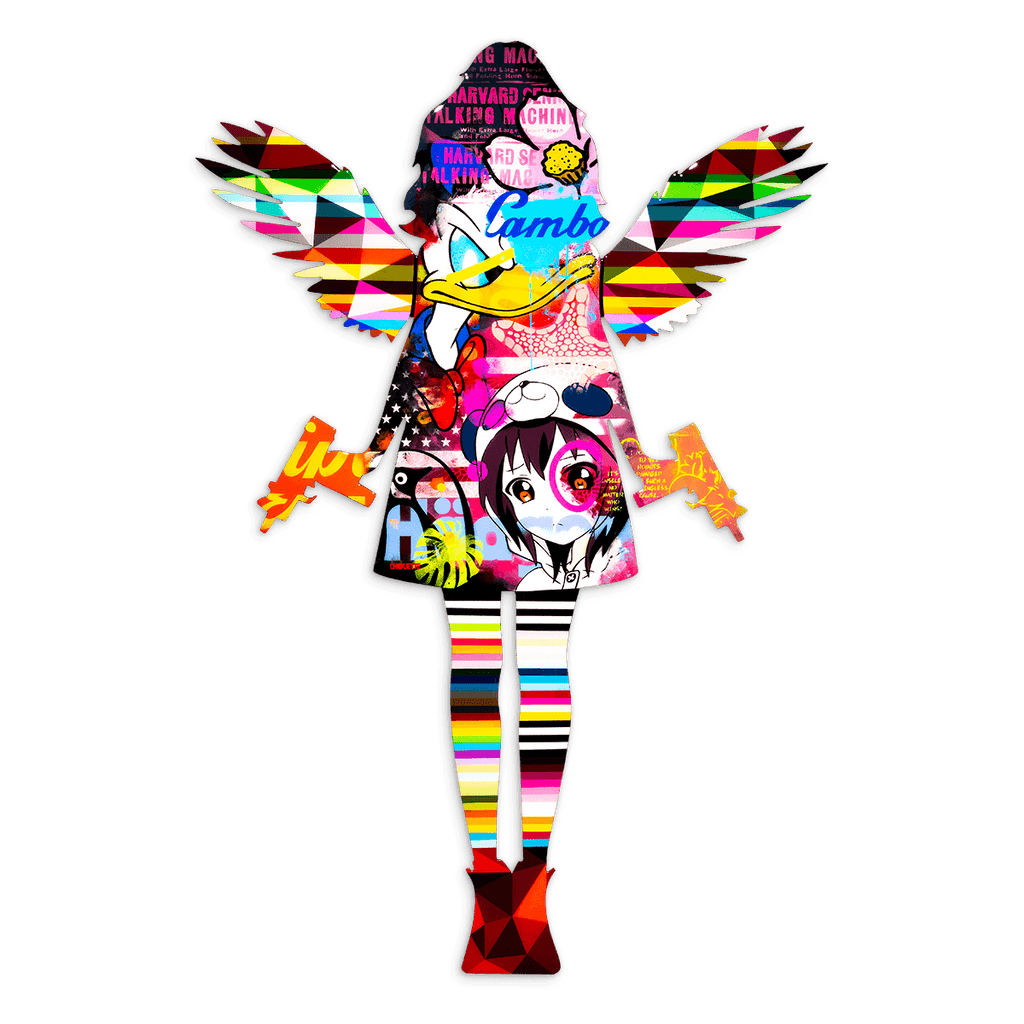 Angel Cake Collage - Original Wall Sculpture - SOLD by artist Lhouette - Wyecliffe Galleries