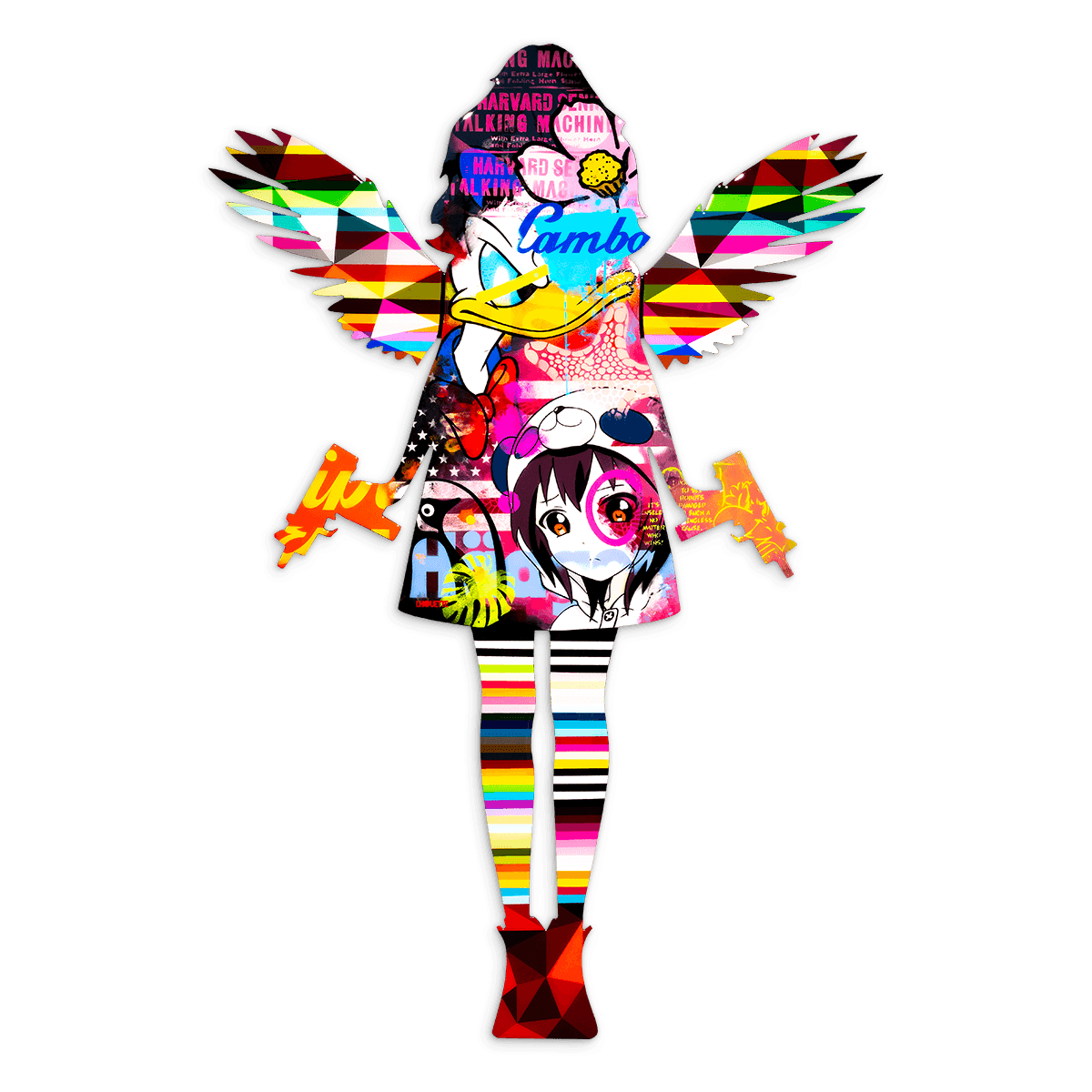 Angel Cake Collage - Original Wall Sculpture - SOLD by artist Lhouette - Wyecliffe Galleries