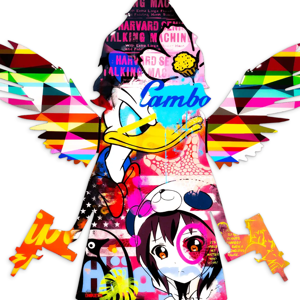 Angel Cake Collage - Original Wall Sculpture - SOLD by artist Lhouette - Wyecliffe Galleries