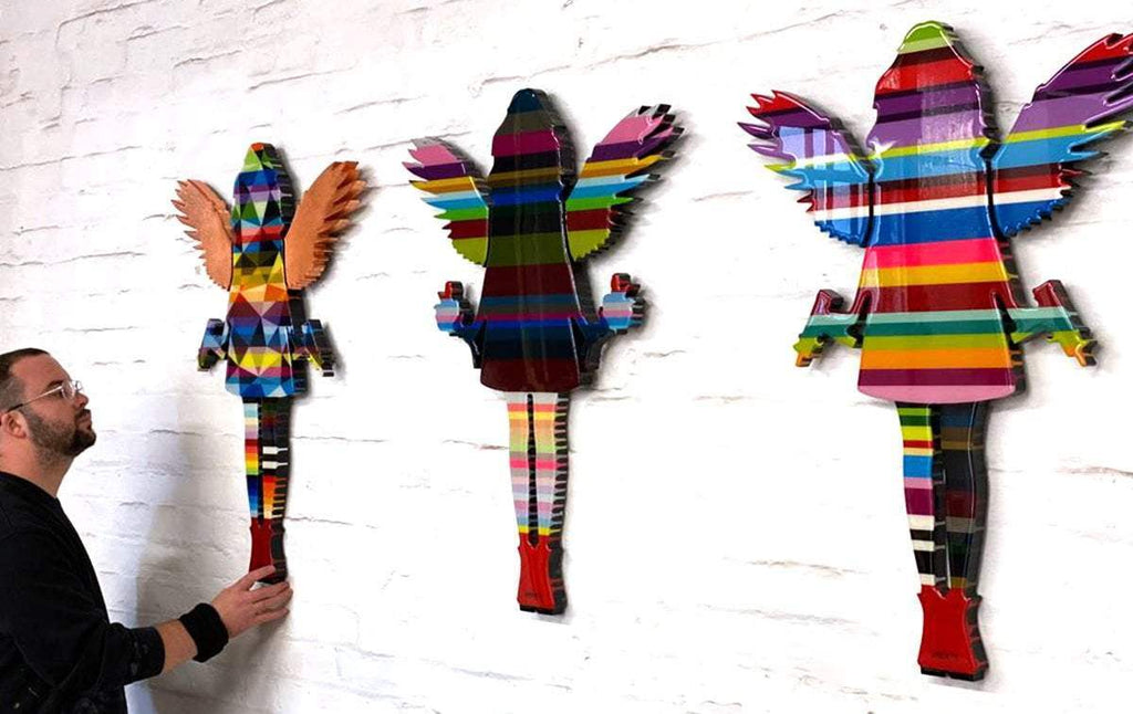 Angel Cake Dark Floral - Original Wall Sculpture - SOLD by artist Lhouette - Wyecliffe Galleries