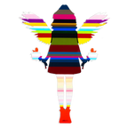 Angel Cake Dark Floral - Original Wall Sculpture - SOLD by artist Lhouette - Wyecliffe Galleries