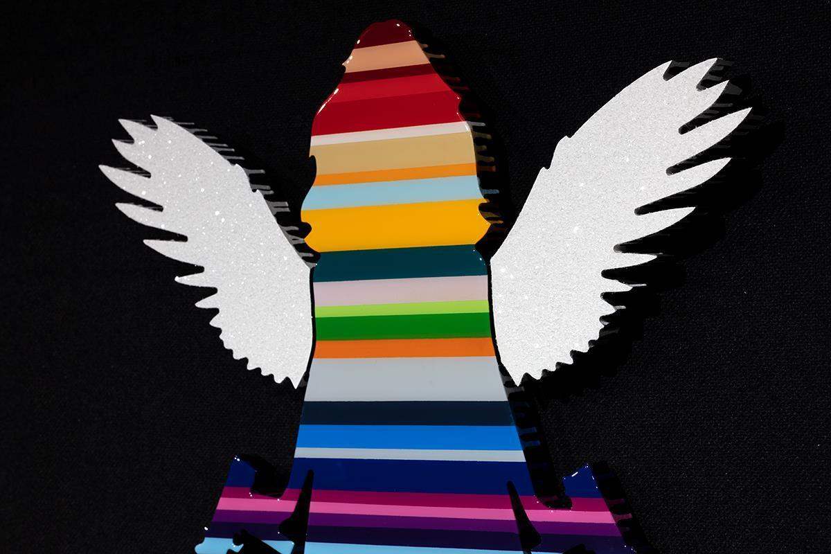 Angel Cake - Diamond Dust Wings I - Original Wall Sculpture - SOLD by artist Lhouette - Wyecliffe Galleries