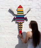 Angel Cake - Diamond Dust Wings I - Original Wall Sculpture - SOLD by artist Lhouette - Wyecliffe Galleries